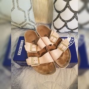 Rose Gold 2 Strap Birkenstock Sandals